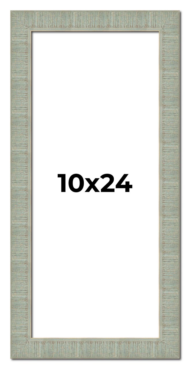 Panoramic Sculpted Blue Picture Frame - UV Acrylic, Foam Board Backing, Hanging Hardware